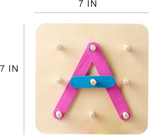 Miniatura 6 de Kizh Juego de actividades de construcción de letras y números de madera, juguetes educativos preescolares, reconocimiento de color, juego de