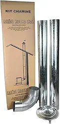 Kit Chaminé Em Aço Galvanizado Com 2 Canos 110mm Para Casa Fogão a Lenha Lareira - N° 1 AMZ