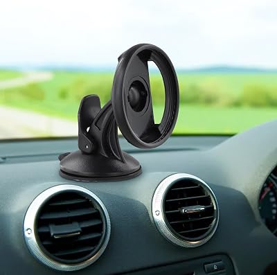 Suction Cup GPS Holder Bracket Base for TomTom XL XXL V2 V4 125 130 140 PRO Series, 360 Degree Adjustable Dashboard Windshield Mount, Black Plastic Car Navigation Stand Accessory
