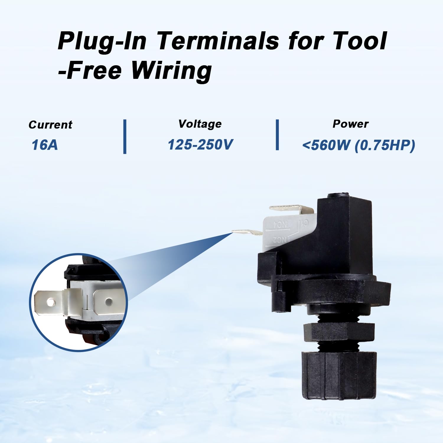 16A On Off Push Air Button Switch Compatible with Sink Top Garbage Disposals Jet Whirlpool Tubs and Spa Pool Air Jets Hot Tub