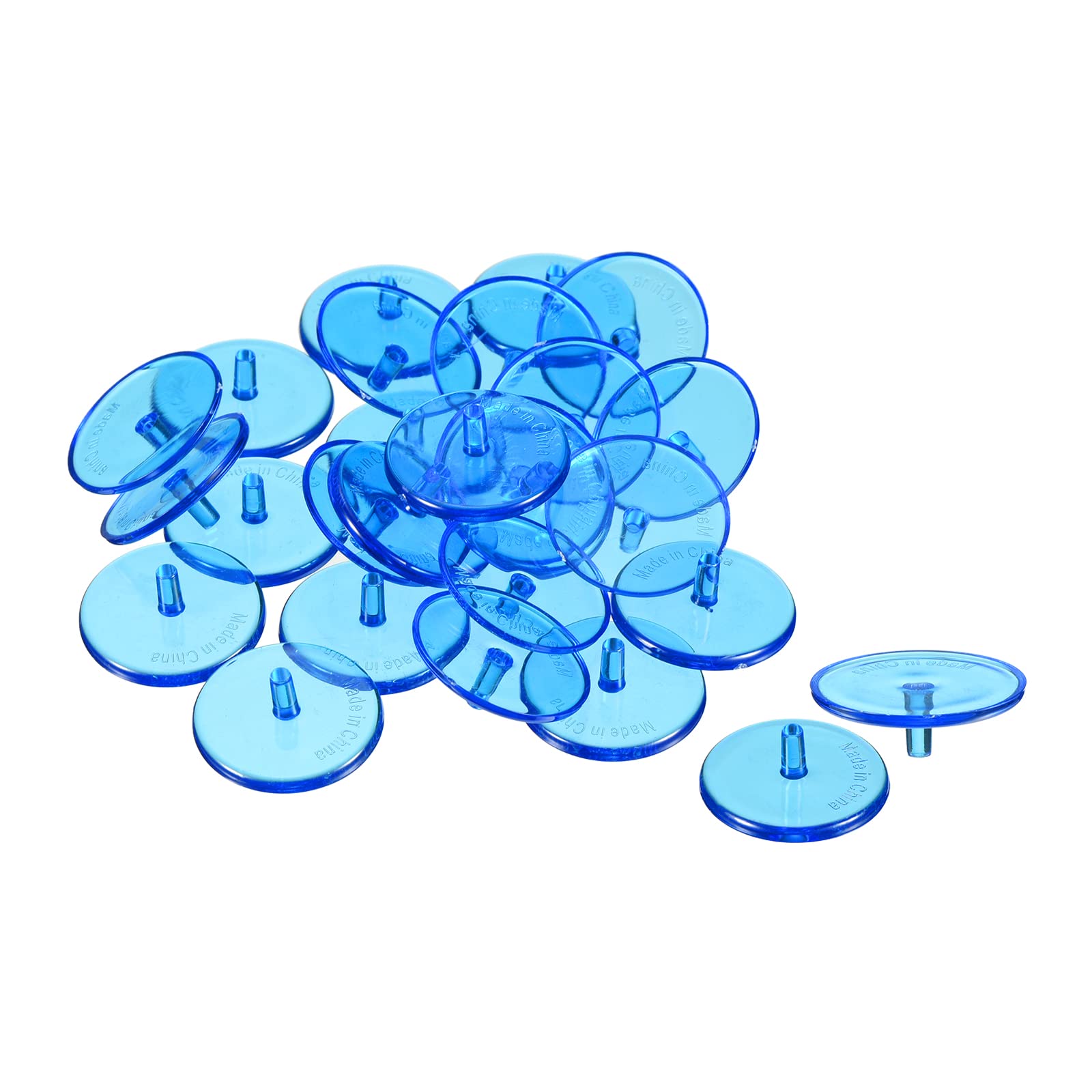 PATIKIL Golf Ball Marker, 100 Pack 24mm Round Transparent Flat Position Mark Places Marking Tool Golf Sport Accessory, Blue