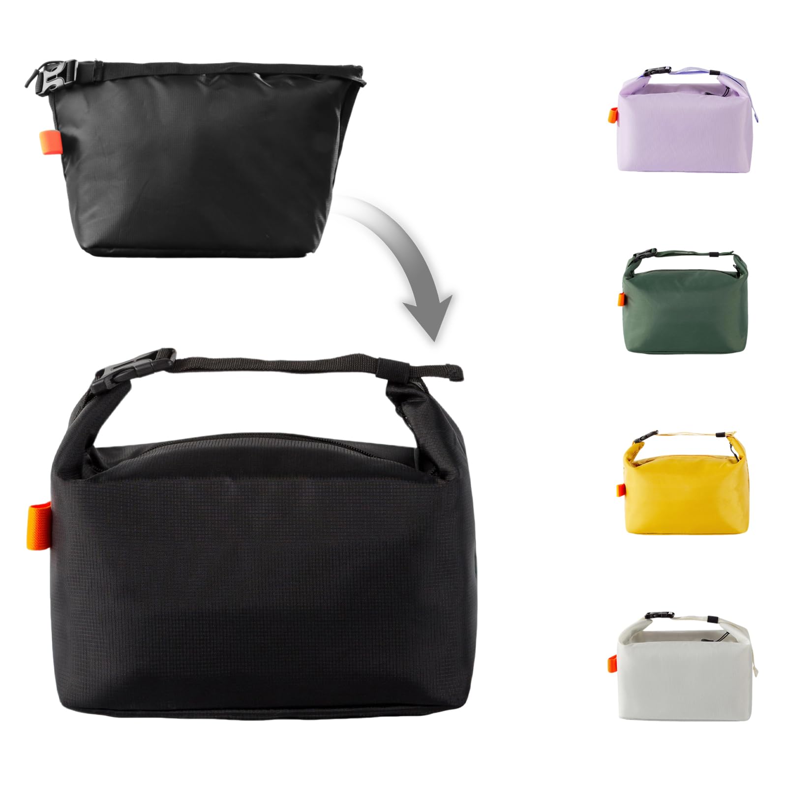 SUOXU Insulated Lunch Bag Leak Proof Thermal Lunch Tote for Adults Kids - Large Capacity Water Resistant Cooler Bag for Work, School, Picnic & Travel (Black)