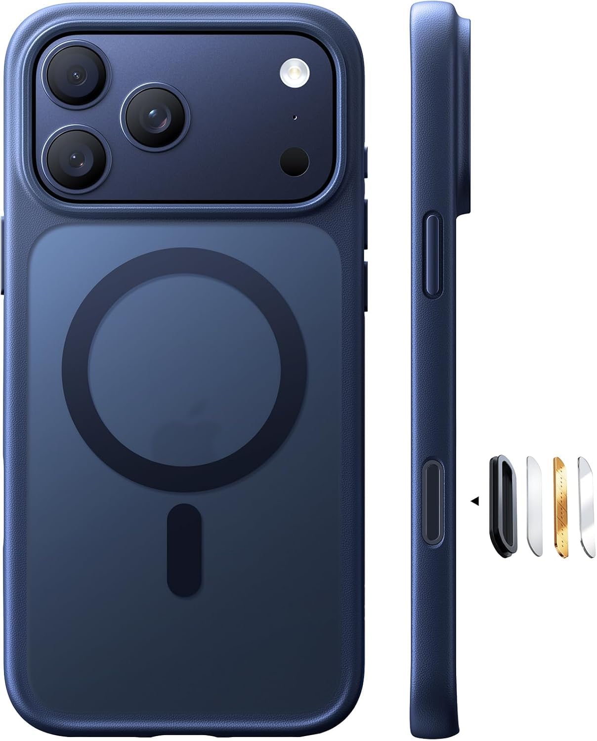 TORRAS Stronger Magnetic & Shockproof for iPhone 17 Pro Max Case, Fit for MagSafe, Military Grade Drop Protection, Camera Control, DIY Button, Slim for iPhone 17 Pro Max Case Translucent Deep Blue