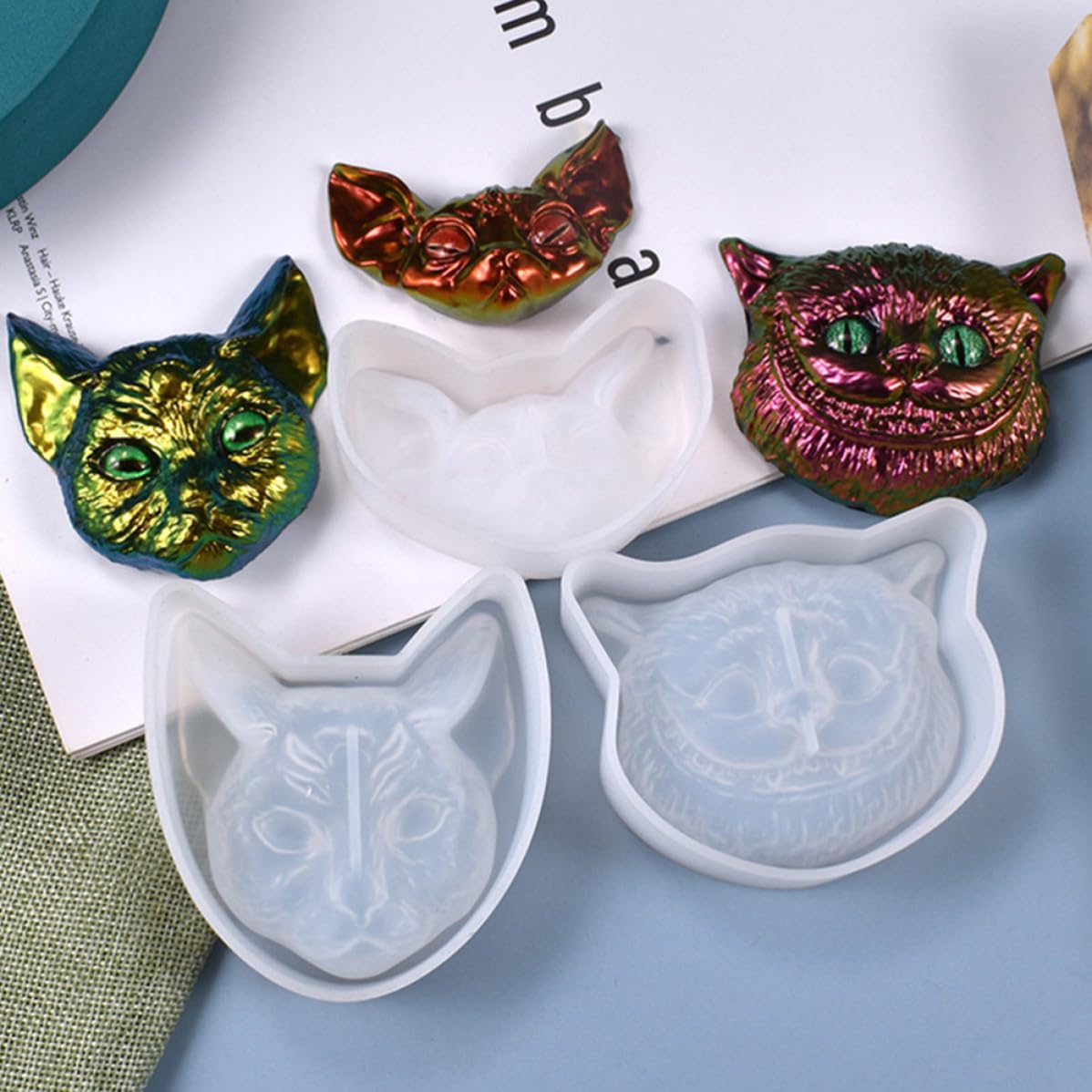 Abaodam 9 Pezzi Stampo in Silicone per Epossidica a Forma di Animale Design Adorabile, Facile da Usare da Sformare, per DIY e Artigianato Creativo Bianco