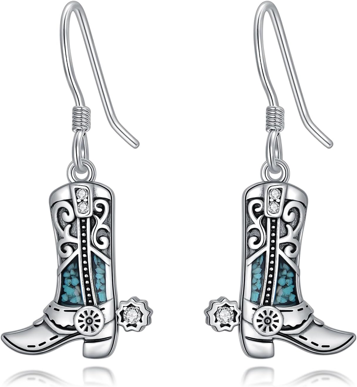 Western Earrings for Women 925 Sterling Silver Turquoise Western Country Dangle Drop Earrings Country Jewelry Gifts for Cowgirl Cowboy