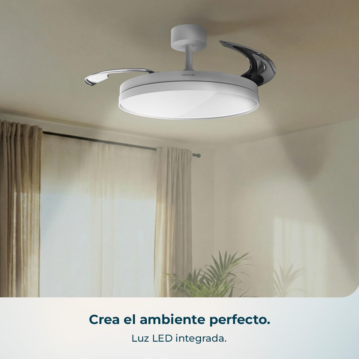 Cecotec Ventilador de Techo con Luz con Aspas Retráctiles EnergySilence Aero 2440 Invisible Pure White. 30W, Motor DC, Mando a Distancia, Temporizador 6h, 6 Velocidades, Función Winter-Summer — view 7