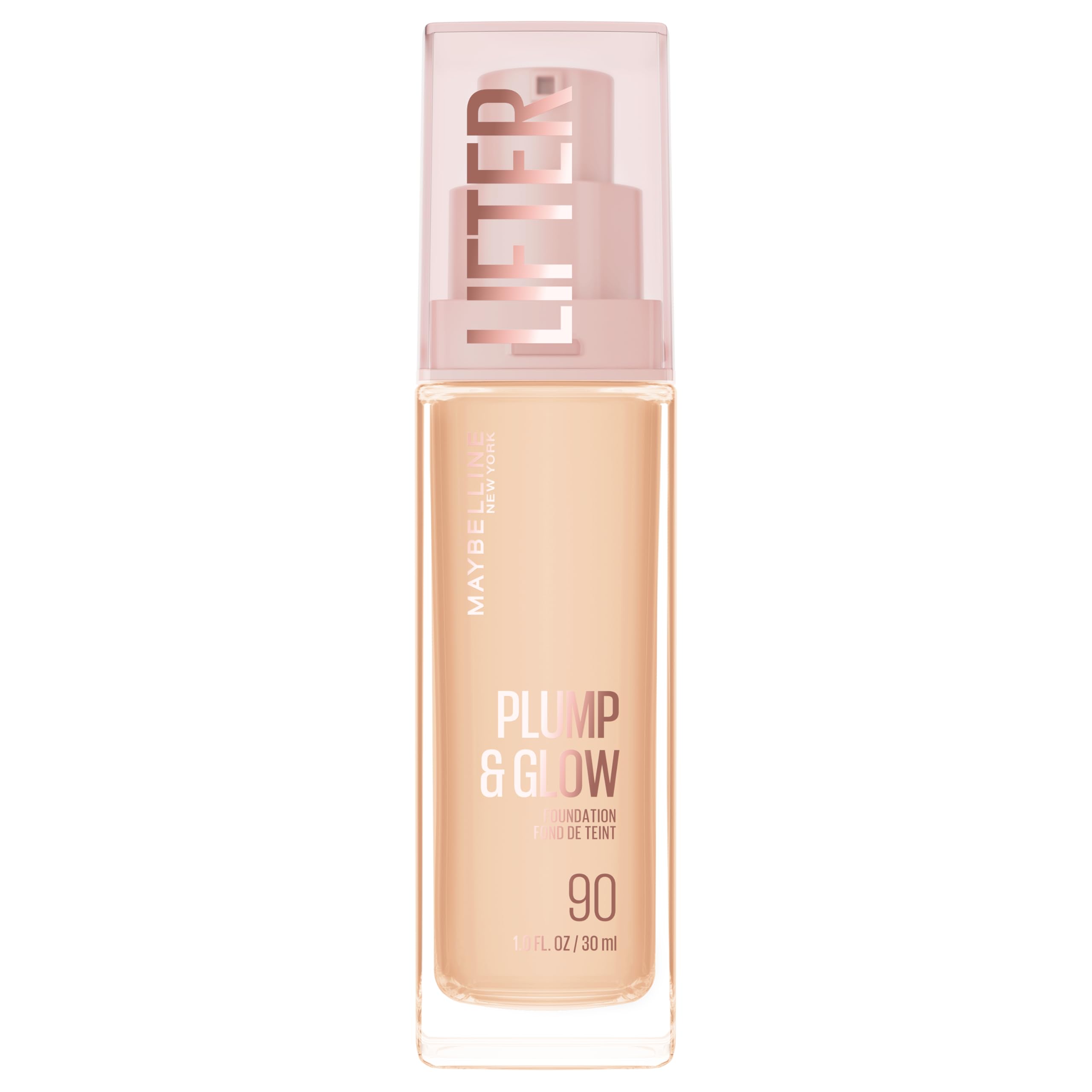 Maybelline Lifter Plump Glow Foundation Liquid Foundation with 2 Niacinamide Hyaluronic Acid Plumping and Brightening Face Makeup 90