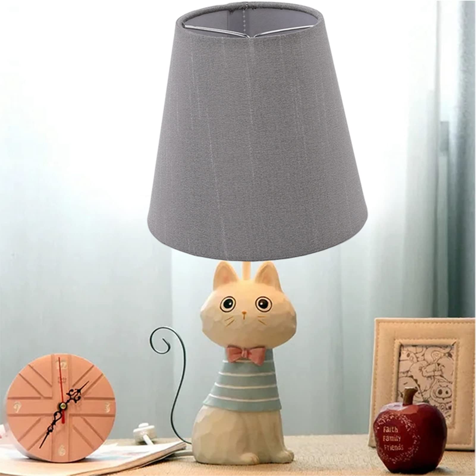 6pcs Fabric Lamp Shades, Grey Clip on Bulb Wall Light Shades Modern Lampshades for E14 Candle Bulb - Image 2
