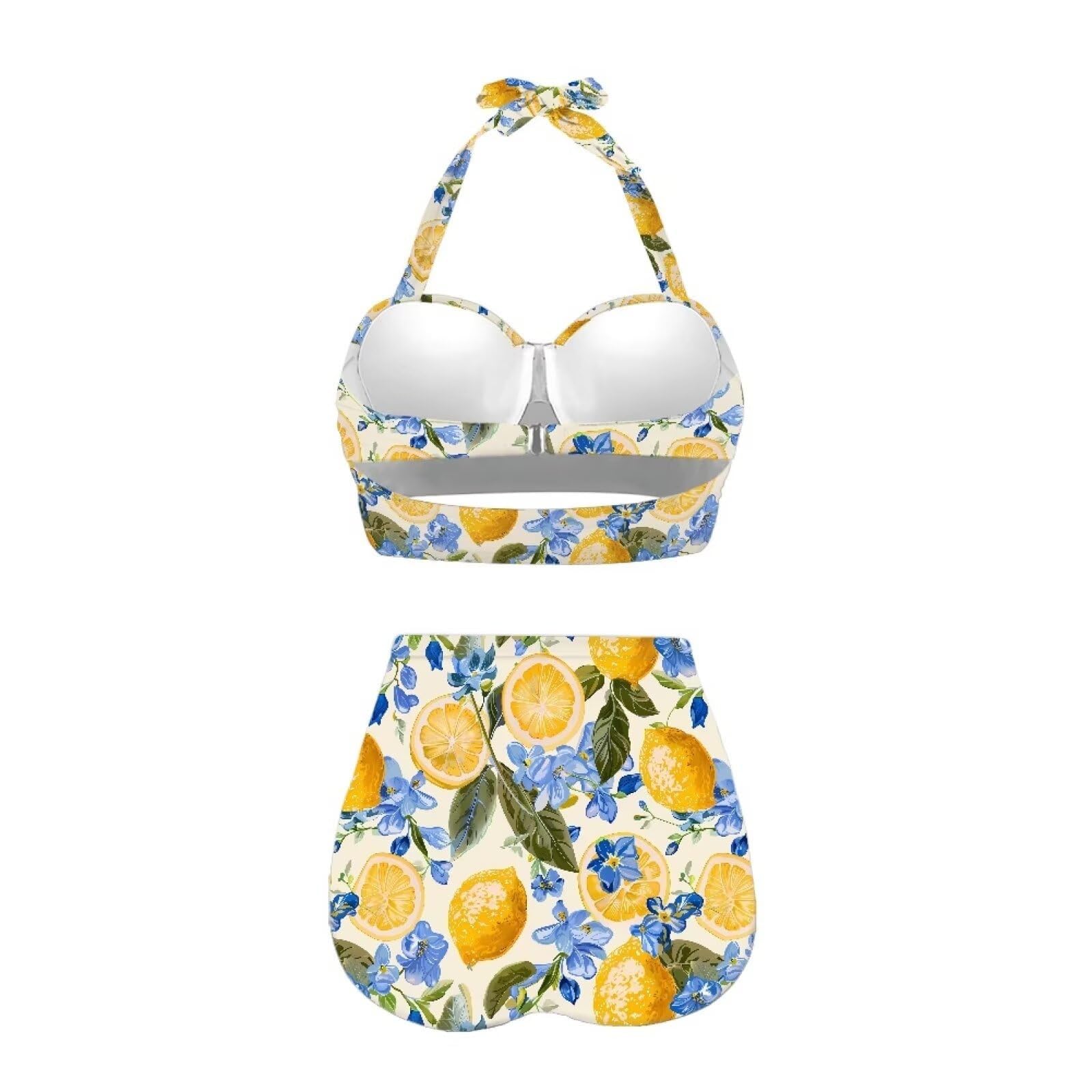 Maillot De Bain Femme Maillot de Bain Deux pièces Bikini Haute col Montant pour Femme Ensemble Tankini élégant avec Fronces Parfait Vacances Plage Piscine Saison Printemps été