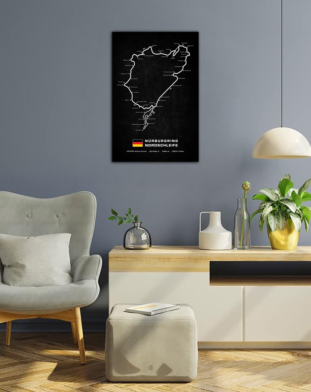 thumbnail: Nürburgring Nordschleife Poster - Waterdichte Muurkunst 30x45 Cm, Eenvoudig Te Installeren En Vervaagbestendig