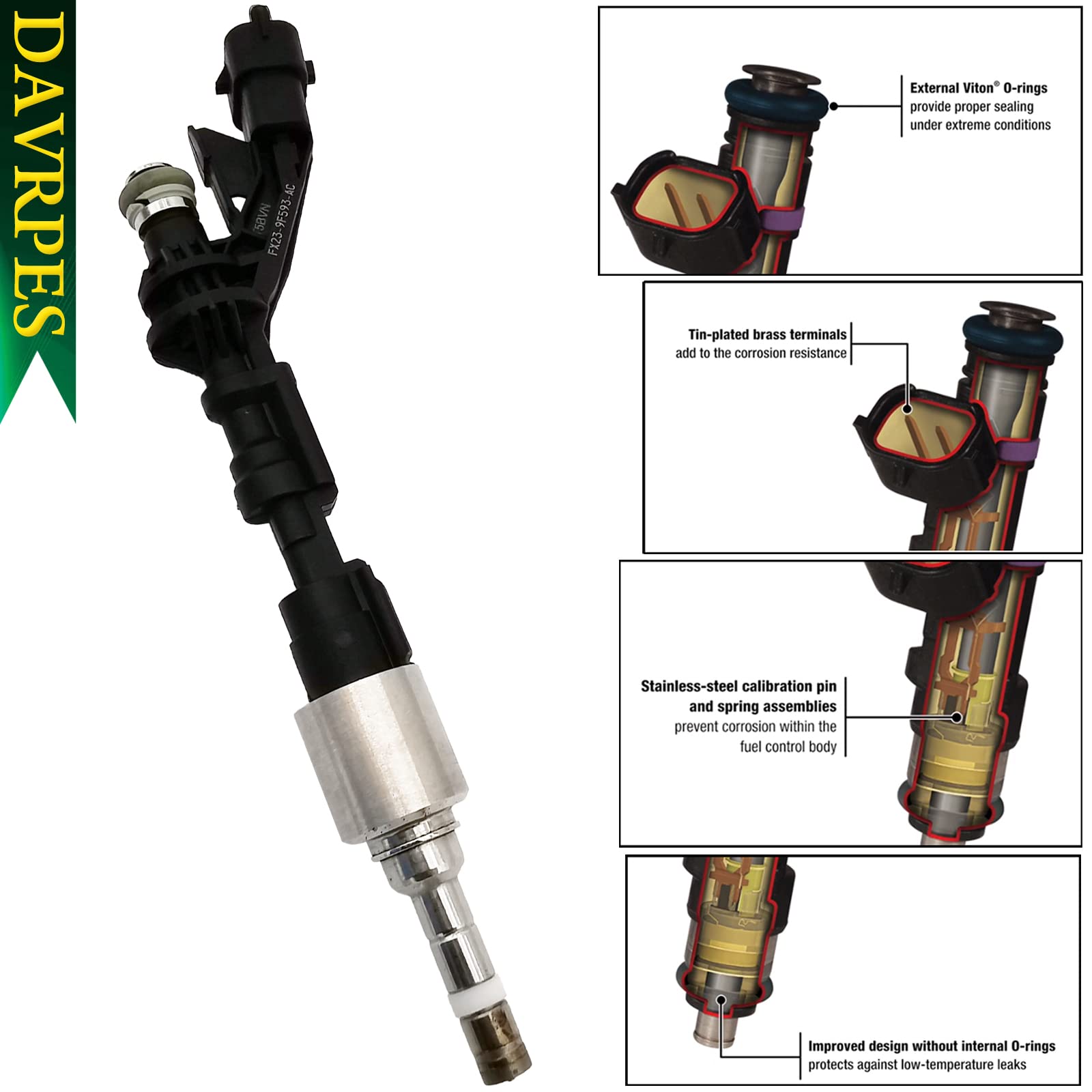 Amazon.com: DAVRPES FX23-9F593-AC Fuel Injector Fuel Spray Nozzle  