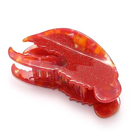 Lobster Claw Clip,Funny Red Lobster Pincers Hair Clip,Acetate Hair Clips,Small Claw Clips for Women Ocean Animal Cute Hair Clip Big Claw Clip