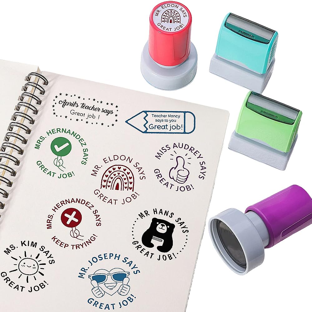 SHWorkshop Custom Teacher Stamp, Personalized Name Teacher Stamps, Best Reviews Teacher Stamp, Teacher Gift