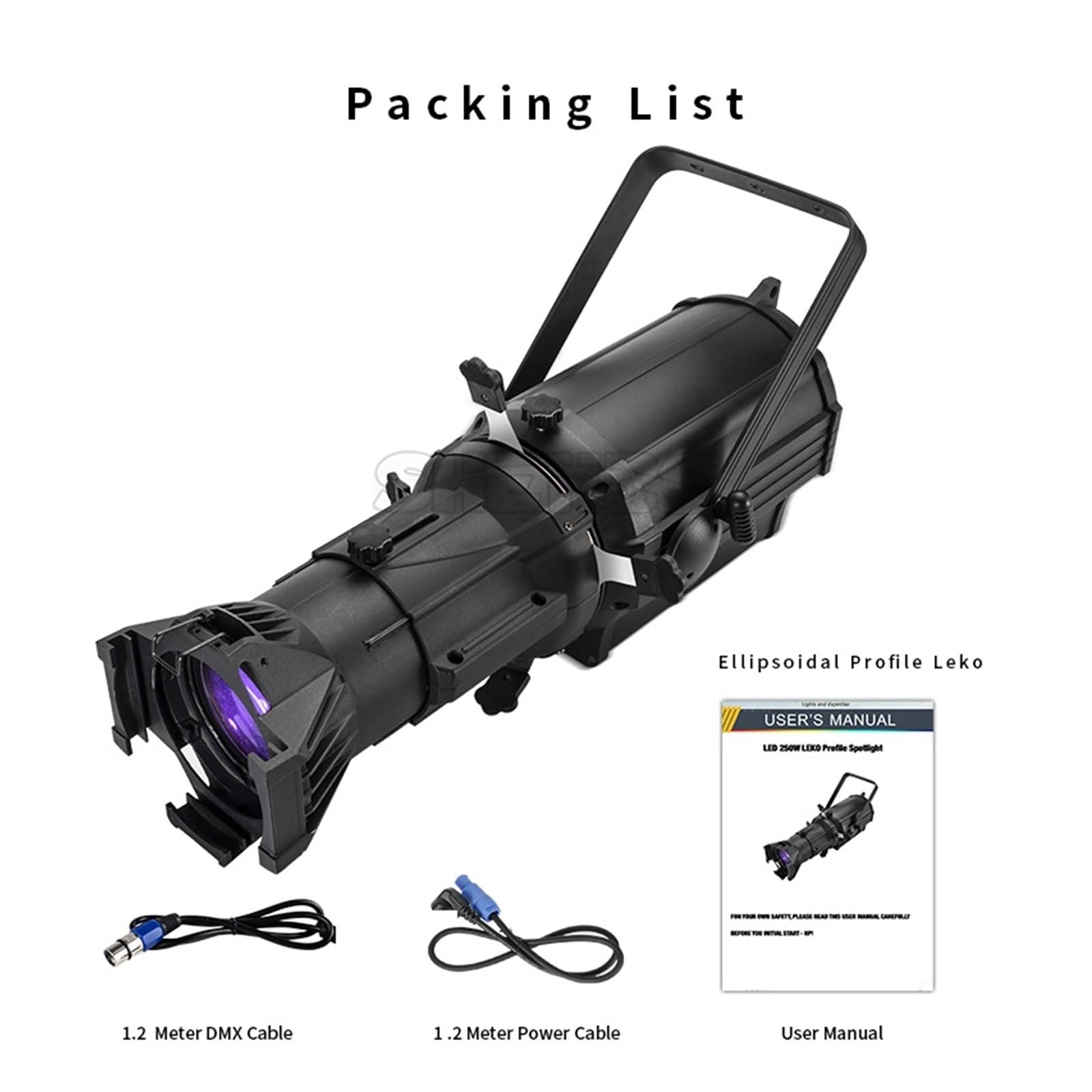 de perfil LED Leko Light de 250 W, cálido y frío/RGBW, for teatro, escenario, formas de luz personalizadas for pasarela de boda.(2PCS Warm Cool White)