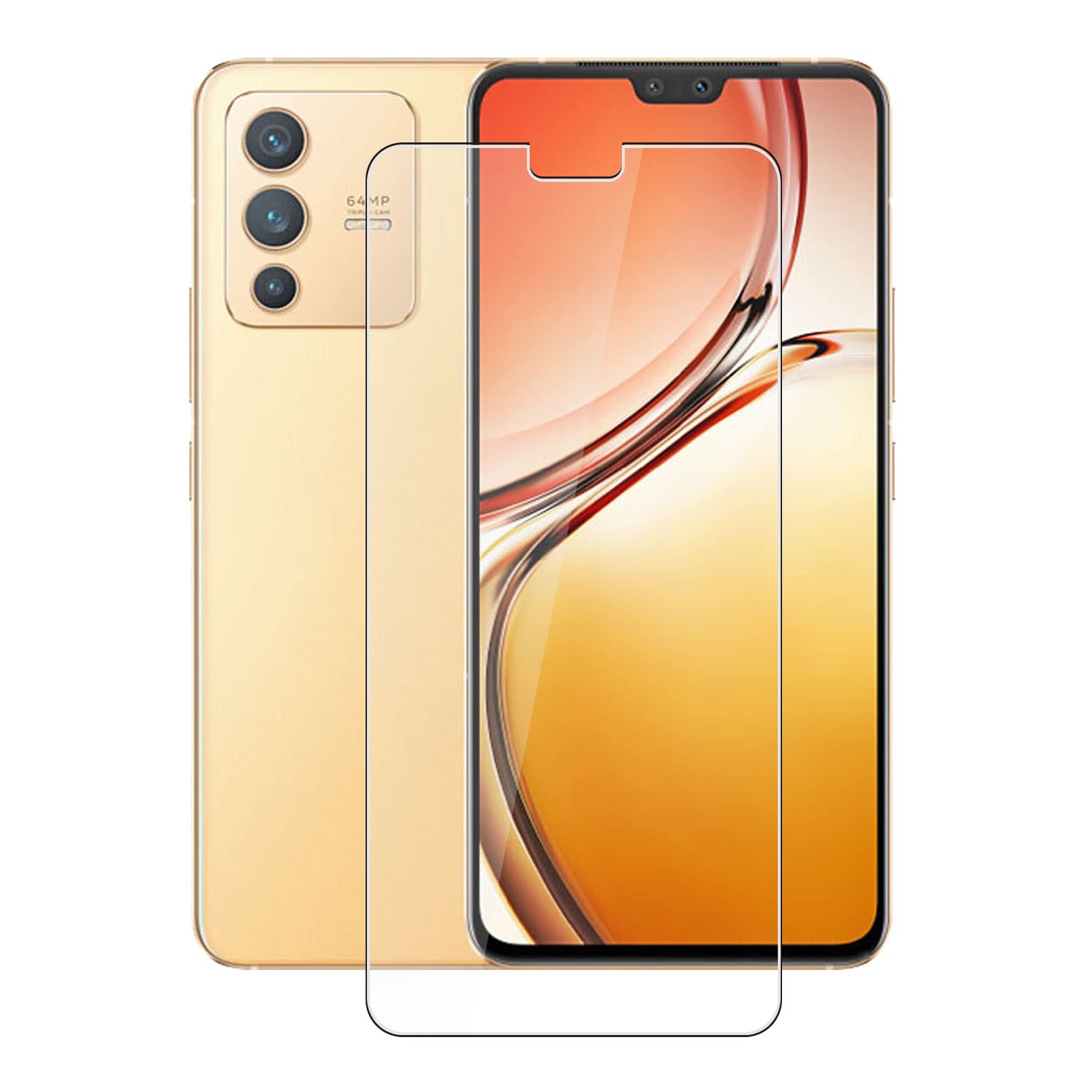 for Vivo V23 5G Tempered Glass Screen Protector, [1 Pack] 9H Hardness Protective Film for Vivo V23 5G (6.44"), High Clear, Anti Scratch, Bubble Free Tempered Glass Film
