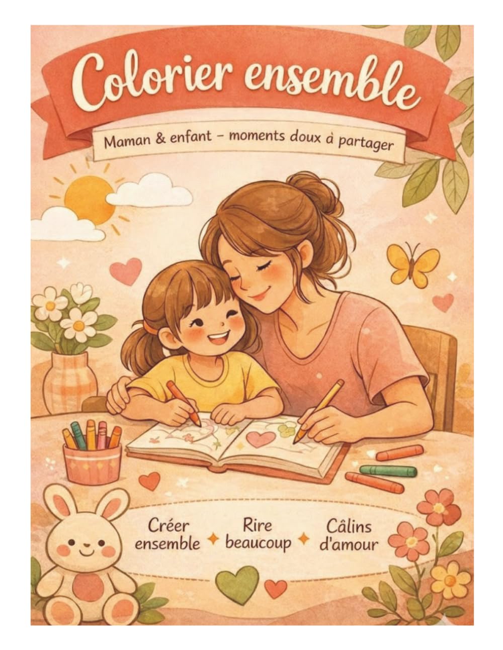 Coloriage maman & enfant: moment doux à partager