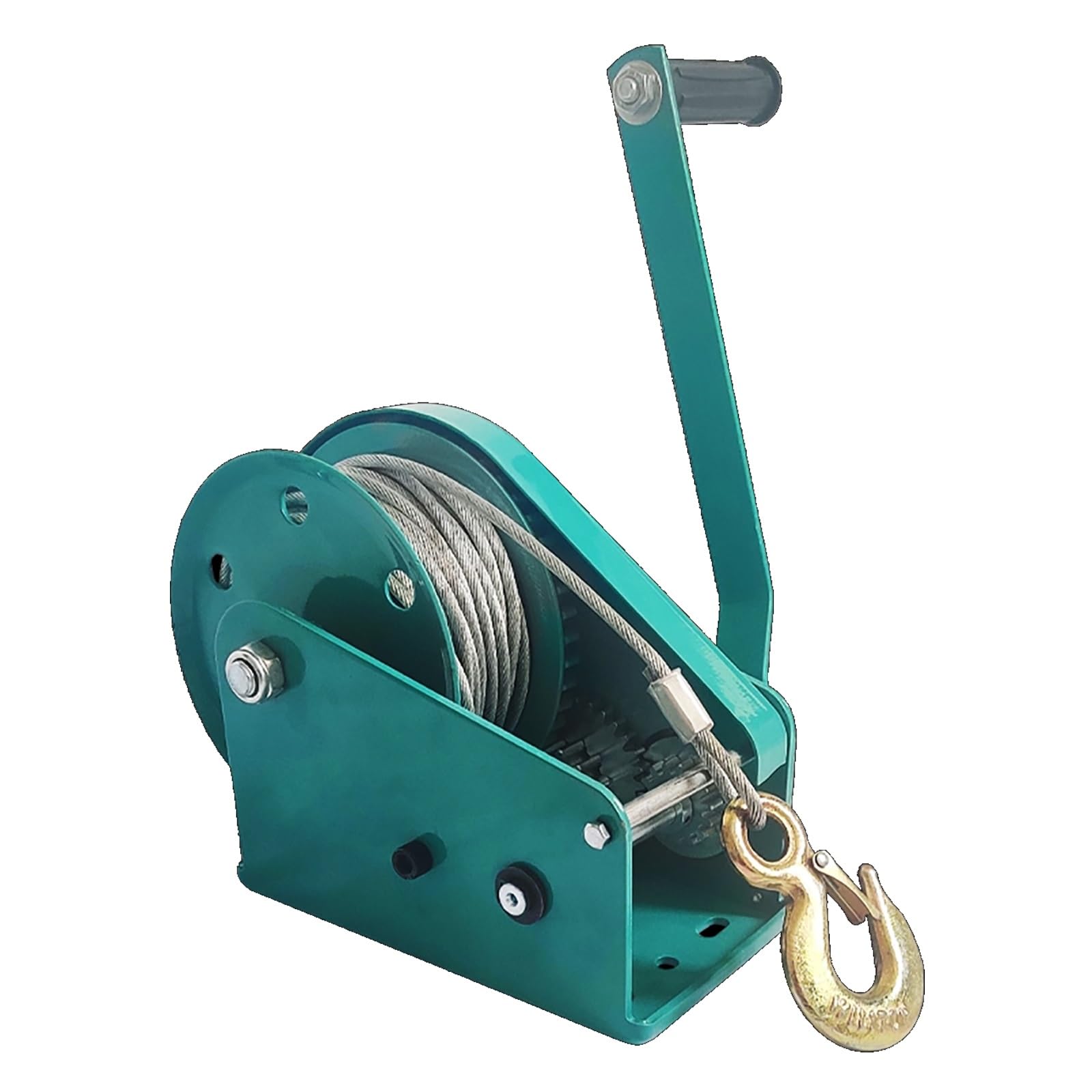 Genérico Cabrestante Manual Verde, cabrestante Manual con manivela, Freno autoblocante bidireccional, cabrestantes para remolques de Barcos, para almacenes, fábricas y elevación Industrial