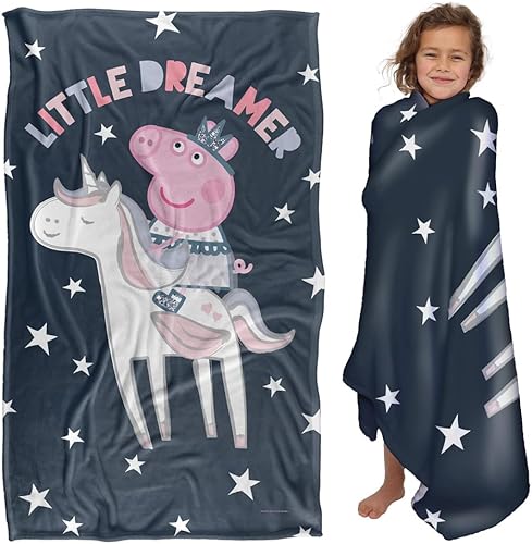 LOGOVISION Peppa Pig Little Dreamer - Manta sedosa para niños, 36 x 58 pulgadas
