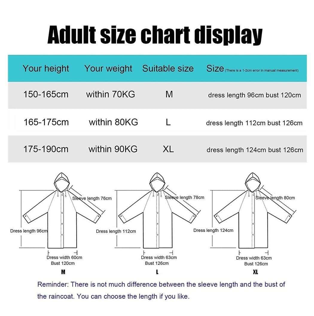Chubasquero Chubasquero Largo para Parejas con Capucha, 2 Uds. Poncho De Lluvia con Capucha De EVA Reutilizable para Senderismo Camping Ponchos De Lluvia Impermeables(XL)