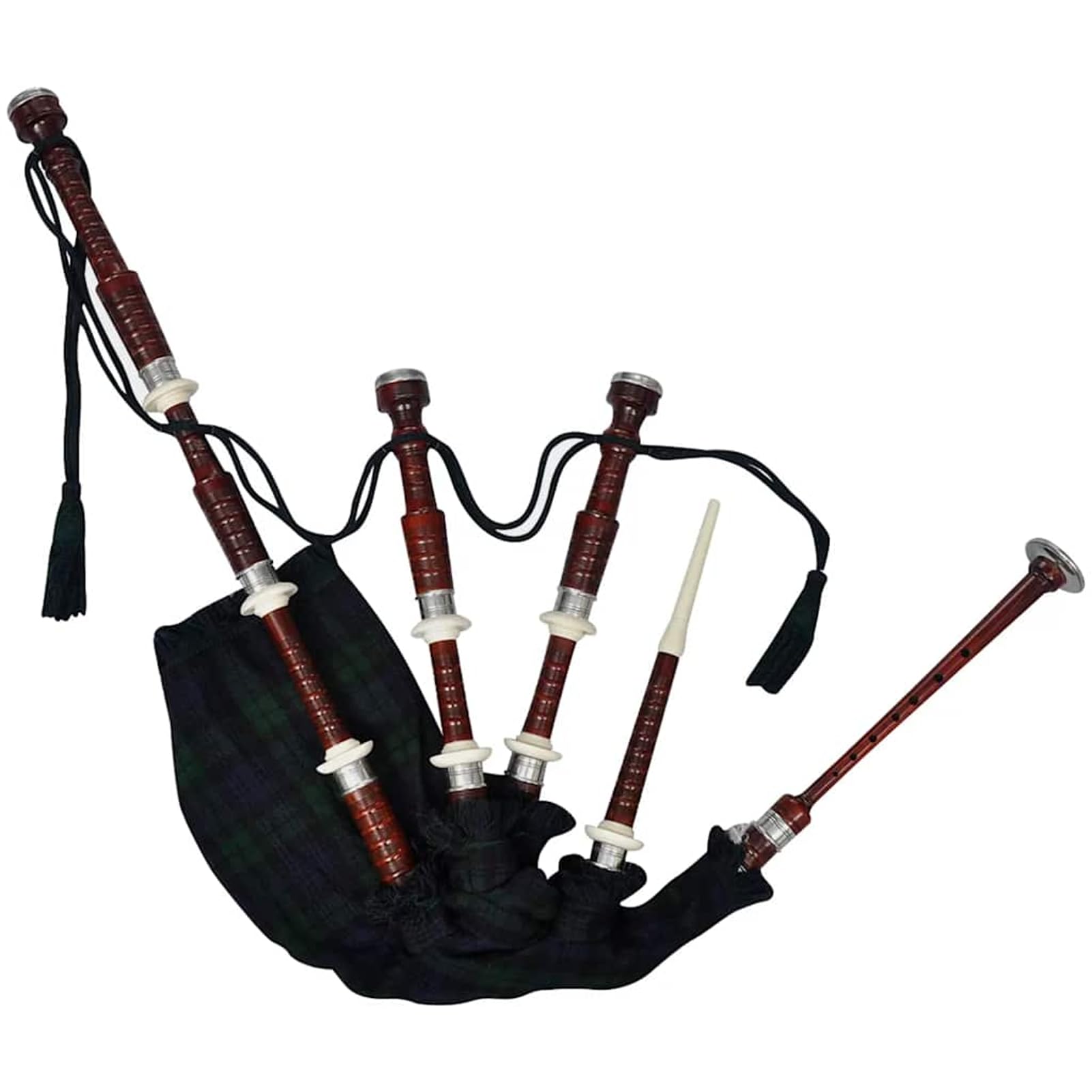 Dudelsack für Anfänger & Fortgeschrittene - Grüner Black Watch Tartan - Geeignet ab 3 Jahren Dudelsäcke, Musikinstrumente 70044