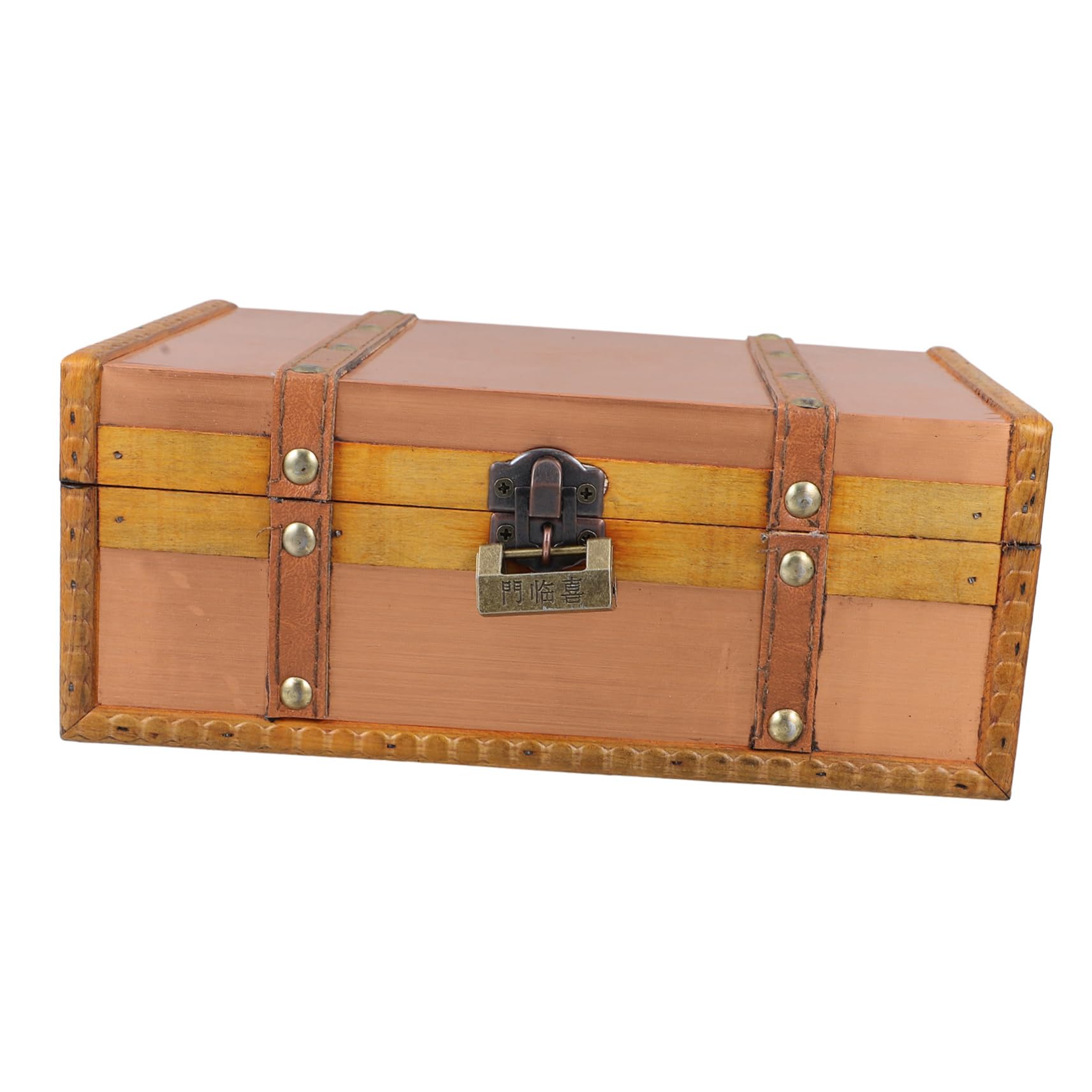 ERINGOGO Classic Design Vintage Decorative Box Wooden Storage Chest for Jewelry Trinkets Desktop Organizer