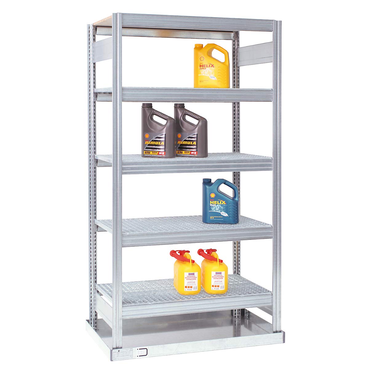 BERT-Umweltregal Grundfeld Gitterroste u. Bodenwanne verzinkt HxBxT 2000x1005x600mm