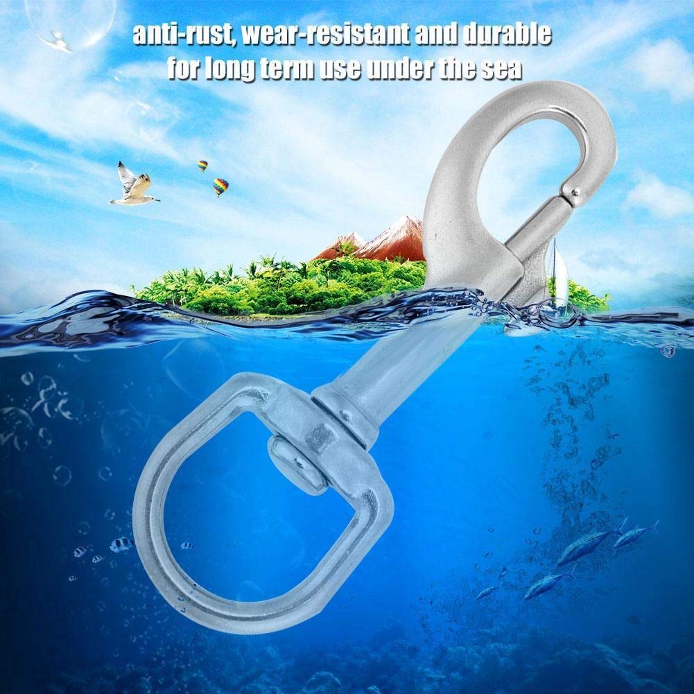 316 Gancho De Acero Inoxidable De Resorte Giratorio De Ojos Juego De Pernos Buceo Accesorio (90MM, Blanco)