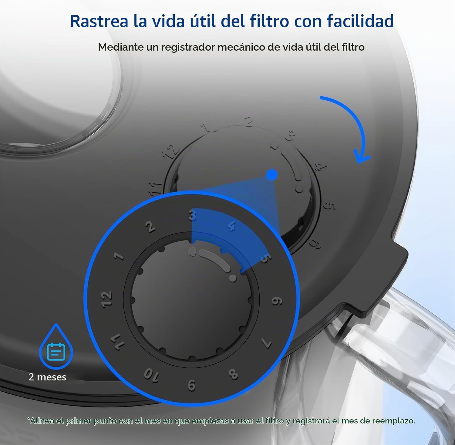 Waterdrop Jarra de Filtro de Agua de Cristal, Jarra de Filtro de Agua de 2,5 L con Filtro de 2 Meses, Certificado NSF 53&42&372, Reduce PFOA/PFOS, Cloro, Cadmio, Cobre, Mercurio, WD-PT-72B