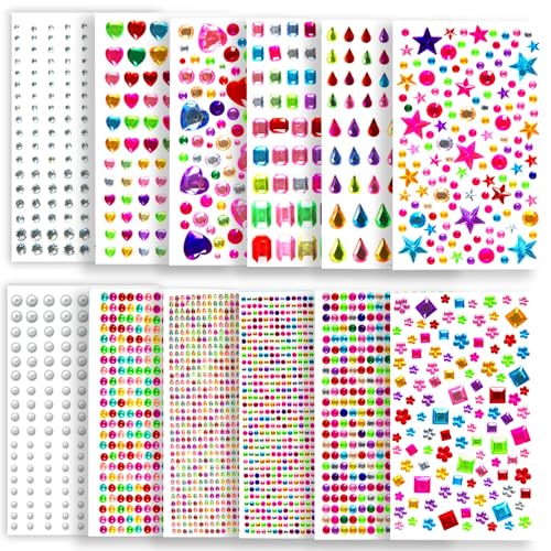 BoAn 3800 Pcs Gems Stickers for Kids Cra…