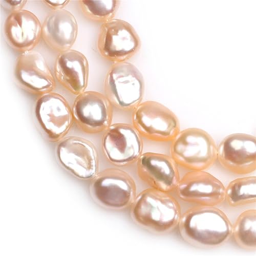 Miniatura 2 de Cuentas de perlas cultivadas de agua dulce para hacer joyas, piedras preciosas naturales de 0.354 x 0.472 in, color rosa, forma libre de 15 pulgadas