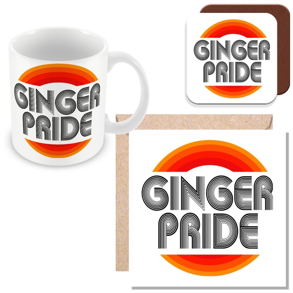MUGGZ Mug, Card & Coaster Gift for Ginger Hair - Ginger Pride - Giftset - Made in The UK