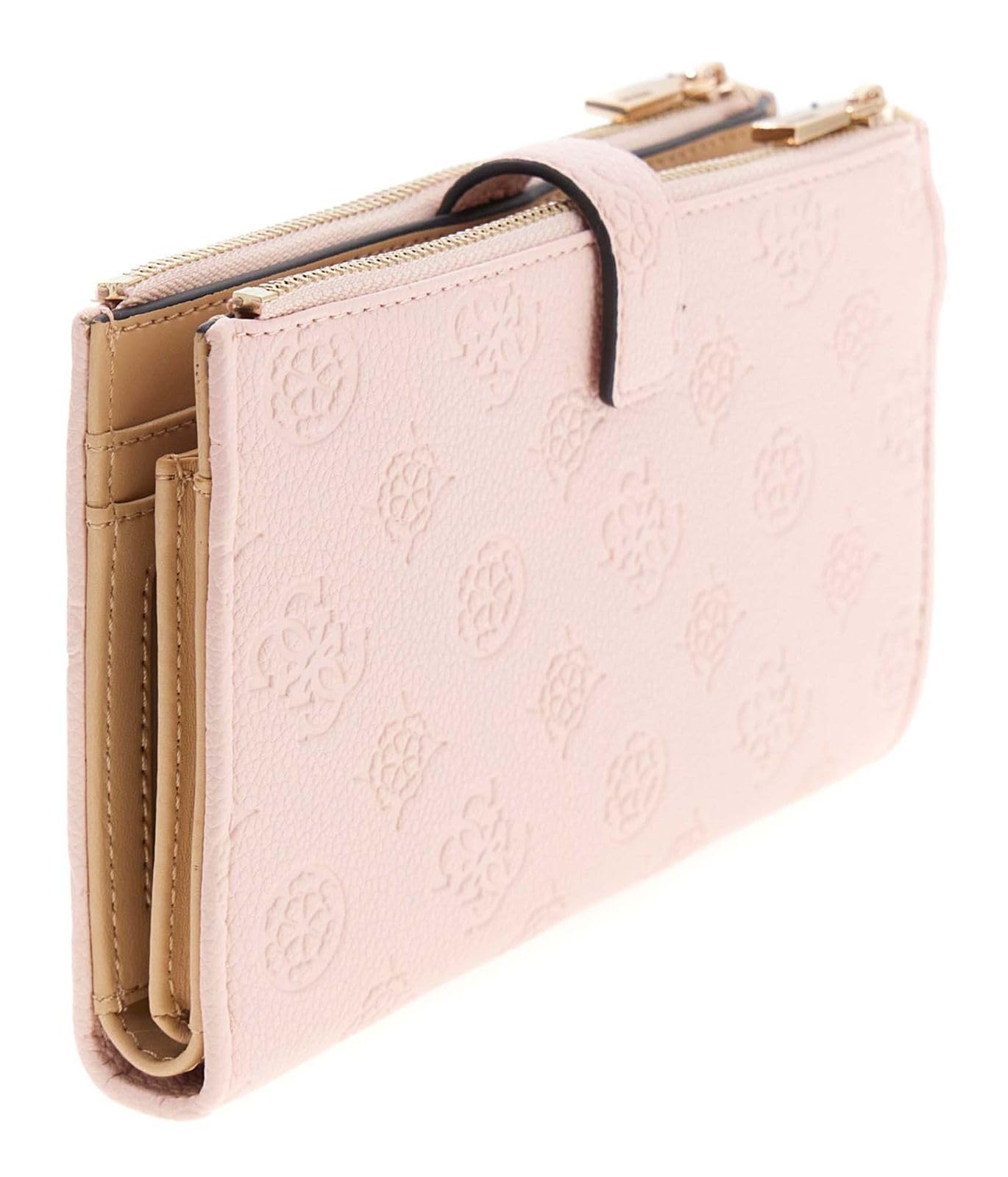 GUESS Geldbörse Anise SLG Double Zip Organizer Light Rose Logo rosa