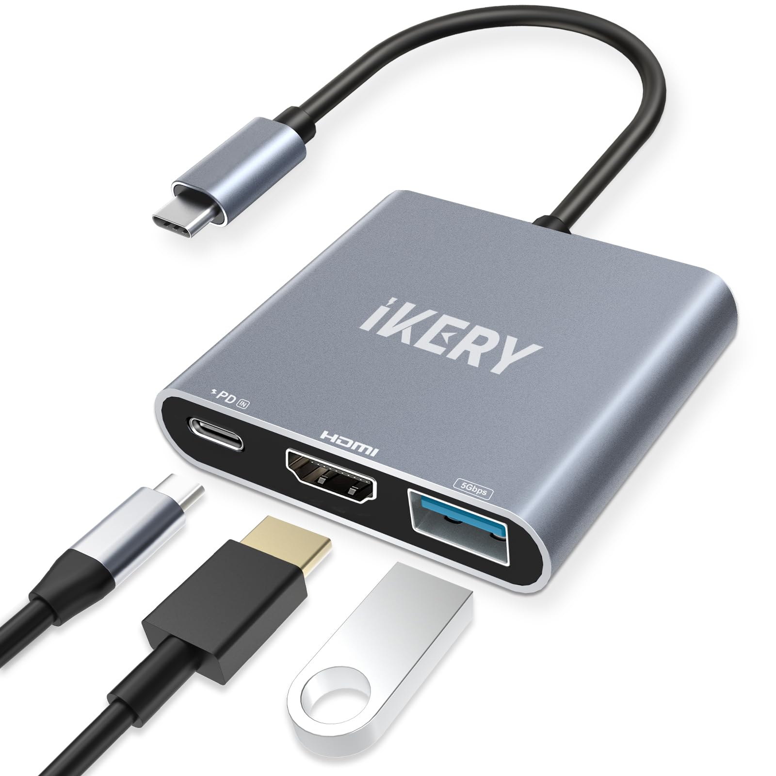 Amazon | 【Amazon.co.jp限定】 IKERY HDMI type-c usb ハブ 3