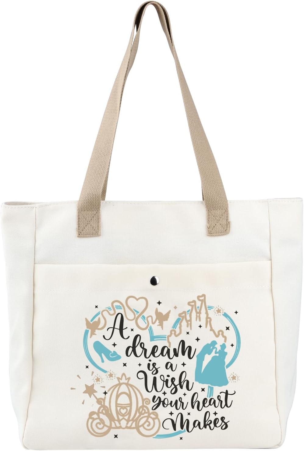BDPWSS Fairy Tales Tote Bag Magical Kingdom Gift A Dream Is a Wish Your Heart Makes Fairy Princess Vacation Trip Gift