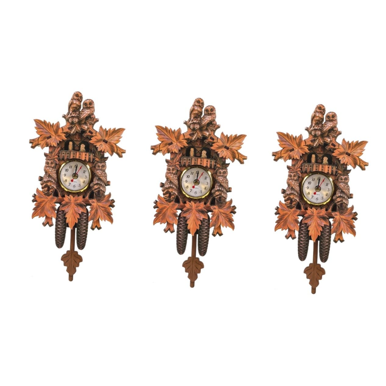 Horloge murale coucou vie MAGICLULU 3 pièces au design rétro en bois