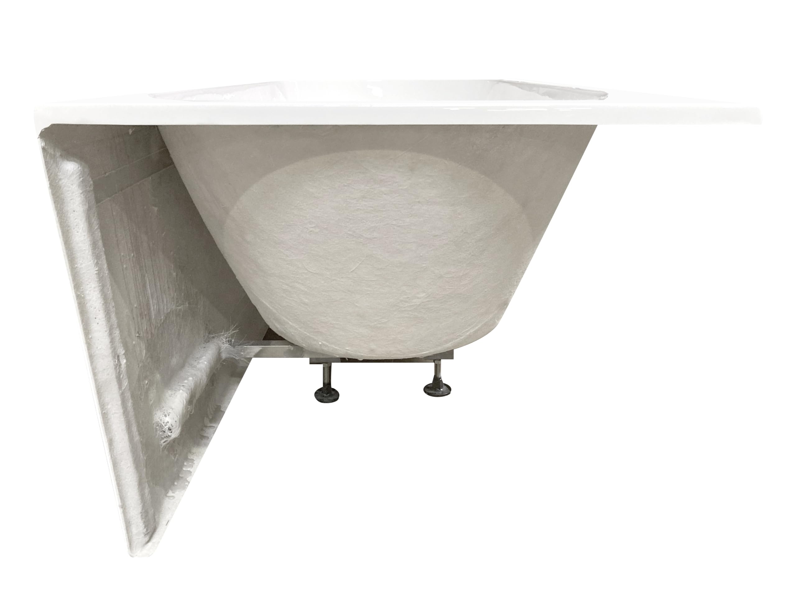 SPALINA Capri 170 Droite Grise - Bañera Semi-exenta Mural L. 170 x l. 76 cm