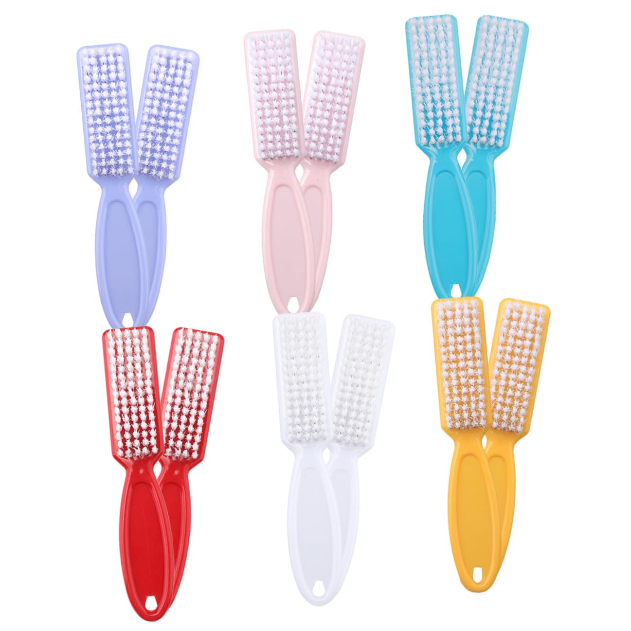 Set 24 Spazzole per Unghie in Plastica Fili in Pp, Pulizia Manicure senza Graffi, Facile da Conservare, per Casa e Viaggi Colori Assortiti Colore Casuale