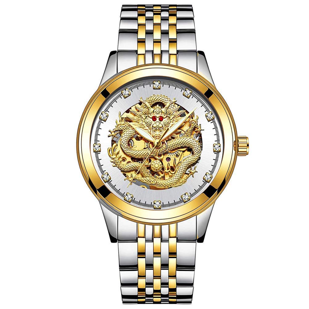 Feikcore Beautiful Watches TEVISE Watch Men's Automatic Ruby ​​Diamond Stainless Steel Mechanical Watch