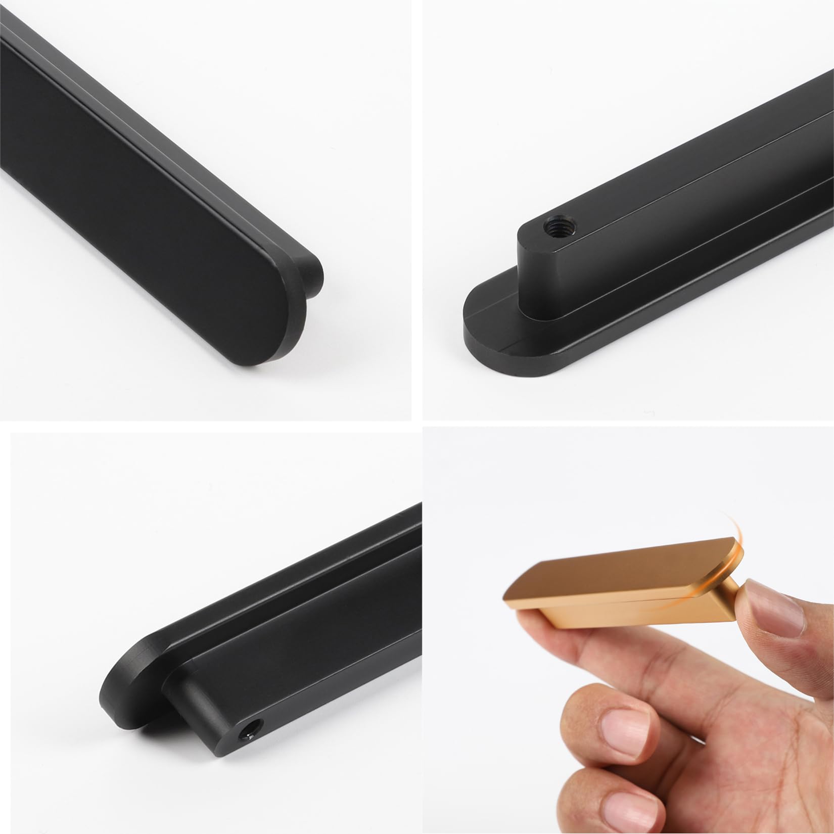 2 Piezas Tiradores de Puerta de Armario Tirador de Armario de Aleación de Aluminio Perillas de Barra en T para cajón,Manijas para Muebles de Cocina,Con Tornillos (Negro,longitud 1000mm)