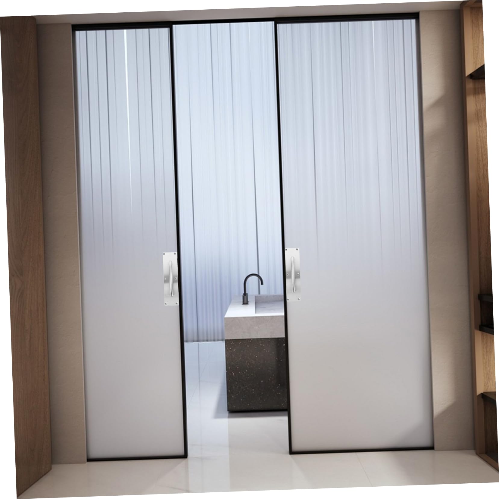 Mipcase 2pezzi Maniglia Per Porta in Acciaio Inossidabile Maniglia Per Porta Scorrevole Del Per Piastra Push-pull Per Cancelli Esterni e Porte Da Garage
