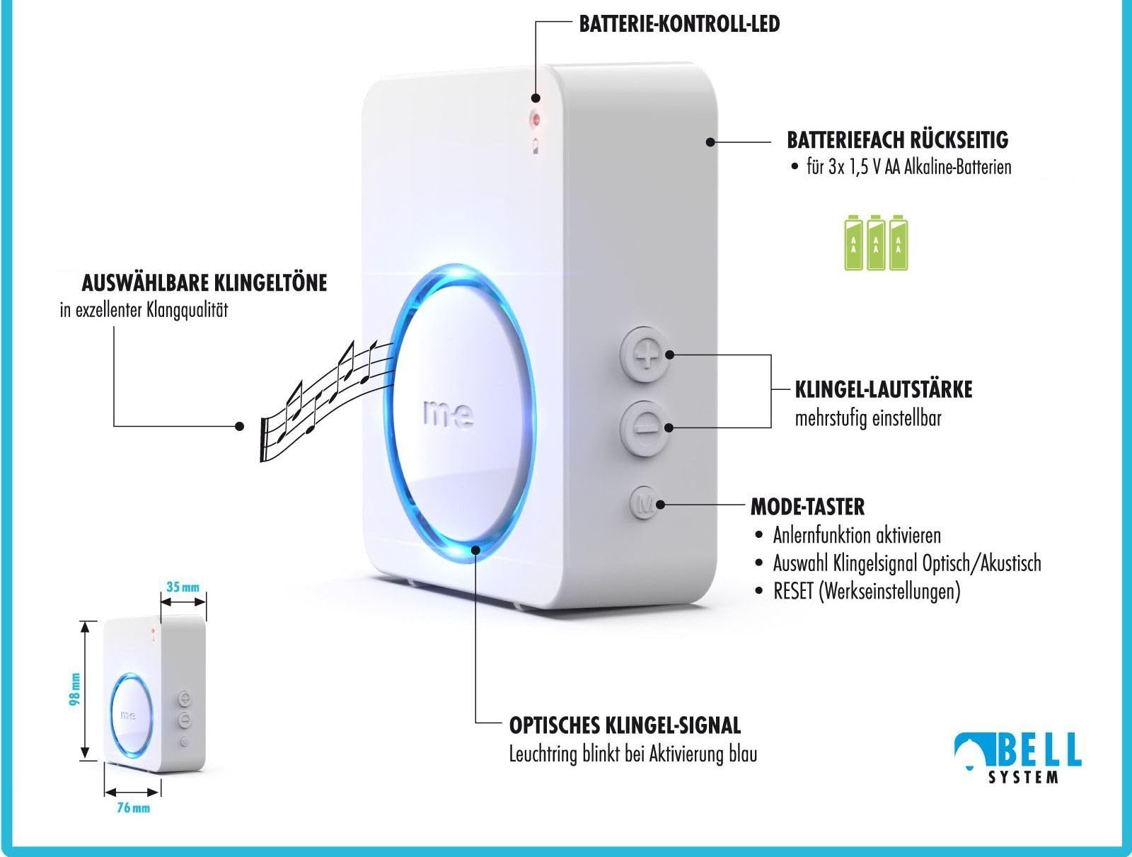 Esterilla de alarma inalámbrica para personas mayores, ayuda de cuidado con radio móvil. Receptor de timbre y enchufe de conmutación inalámbrico (luz encendida!)