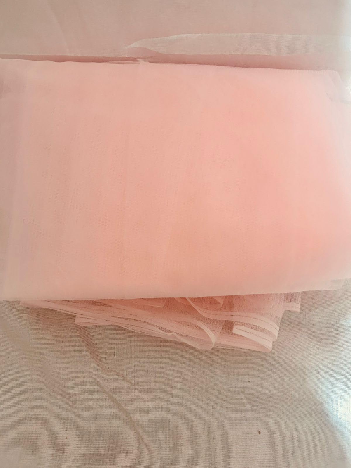 Plain Net Fabric Roll – 5 Metre Length, 142 cm Width, Lightweight Mesh Material for Gift Hampers, Wrapping, Mandap, Stage Backdrops, and Craft Use - Light Peach-image-48