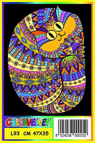 Colorvelvet - L093 - Disegno Gatto Raggomitolato, 47 x 35 cm