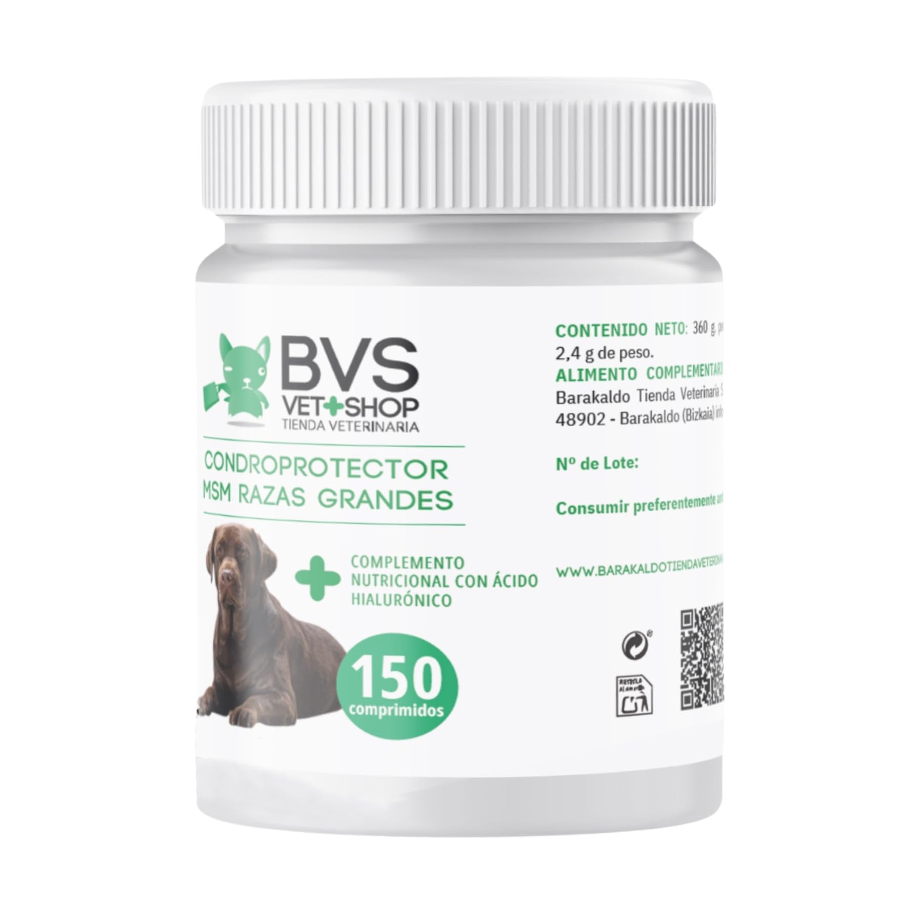 Condroprotector Razas Grandes MSM para Perros 150 Comprimidos