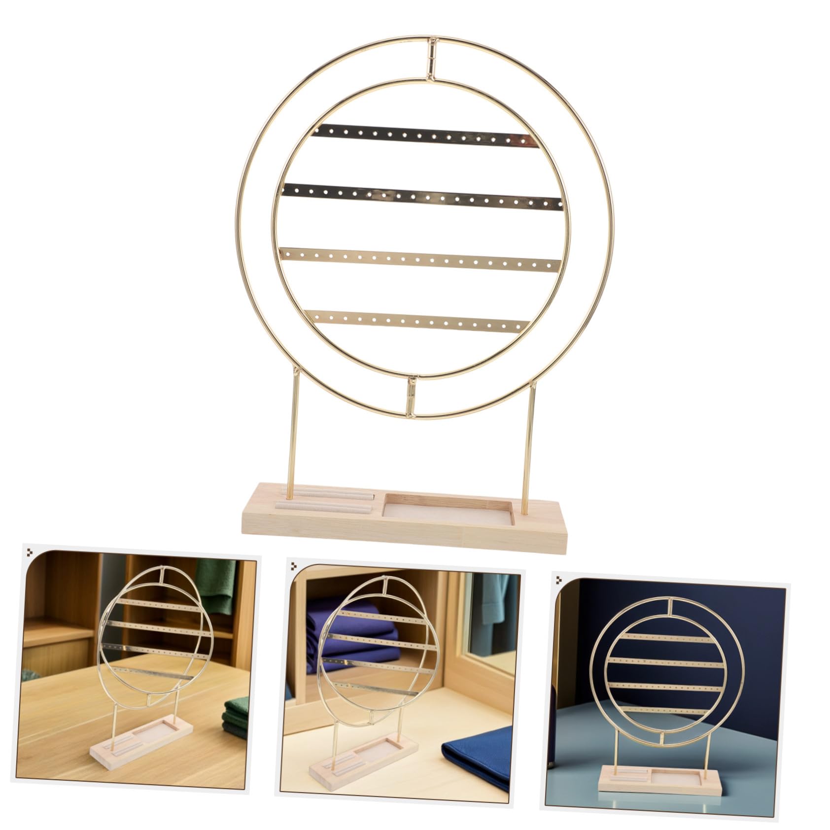 VANZACK Espositore Orecchini Rotante in Metallo Multi Livello Organizer Gioielli Regolabile con Base Stabile per Donne e Ragazze Supporto Elegante per Negozio e Esposizione