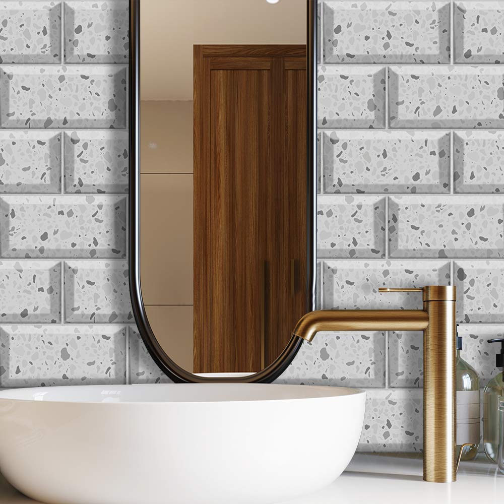 Adesivo per piastrelle da parete effetto marmo, per decorazione della casa, Peel & Stick, adesivi per piastrelle per soggiorno, cucina, bagno, 54 pezzi