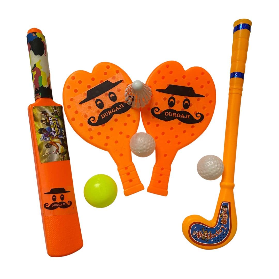 PRAPTI MART Superb Combo Plastic BAT-Ball Racket & Hockey for Kids Indoor Outdoor Toys Age 2 Year Plus (B0CBG5VSLK) Amazon Price History, Amazon Price Tracker
