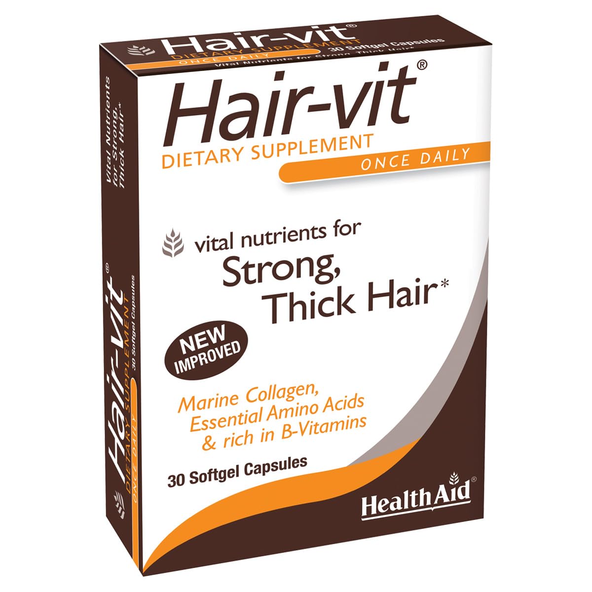 Hair-VIT, 30 Capsules, Once Daily, Vital Nutrients for Strong, Thick, & Shiny Hair, Rich in B- Vitamins & Essential Amino Acids