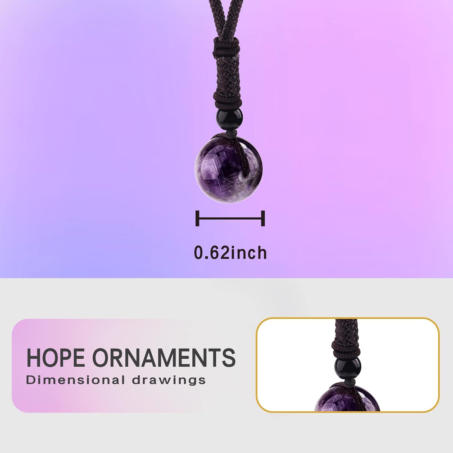 Amethyst Crystal Lava Rock Anxiety Bracelets and Necklace Set, Self Care Stress Relief Bracelet Necklace Set, Natural Stone Energy Crystal Protection Bracelets for Yoga Meditation(Amethyst) - Image 4