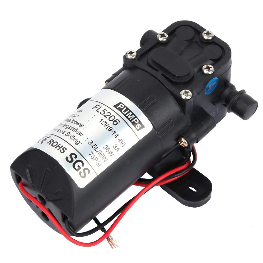 Pompe à diaphragme 36W, mini pompe à eau double tube droit agricole pompe à eau électrique à membrane pour équipement haute pression, pulvérisateur agricole(DC12V)